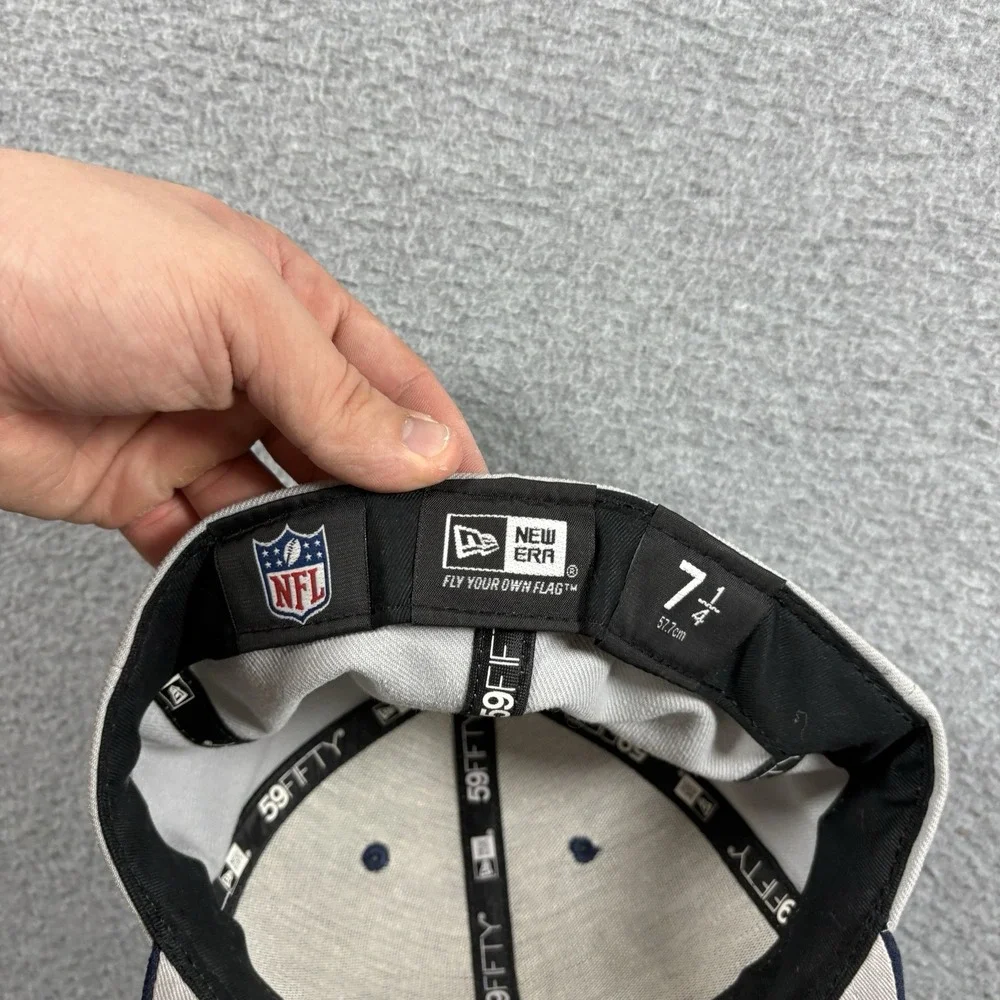 New Era 59FIFTY Seattle Seahawks Fitted Hat Size 7 1/4 Gray Navy Blue Cap NFL